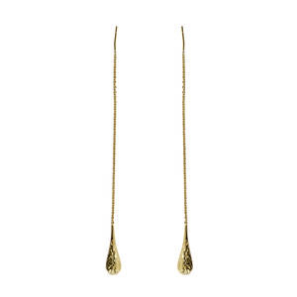 NWT-THREADER EARRING W/14K GOLD OVERLAY